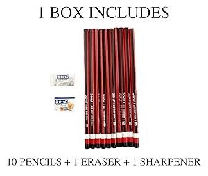 Alternative view of Doms A1 Deep Dark HB Graphite Pencil | Include Eraser & Sharpener | Innovative Groove for Perfect Grip | Use for Sketching & Drawing | Pack of 10 Pencils