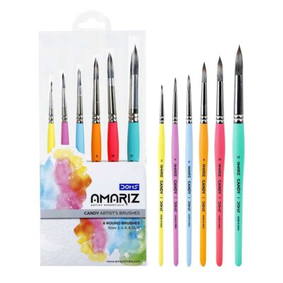 Doms Amariz Artist Essentials Candy Round Brush Set | Sizes…