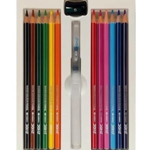 Alternative view of DOMS Super Soft Hexagonal Pre-Sharpened Water Soluble Colour Pencils | Free Watercolor Paper, Sharpener & Water Brush | 3.3mm Watercolor Lead | 12 Shades | Pack of 1