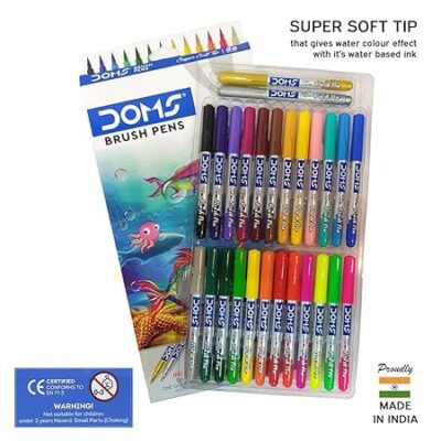 DOMS Non-Toxic Multicolor 26 Shades Brush Pens Set | Super …