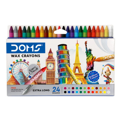 DOMS Non-Toxic Extra Long Wax Crayon Set in Cardboard Box (…
