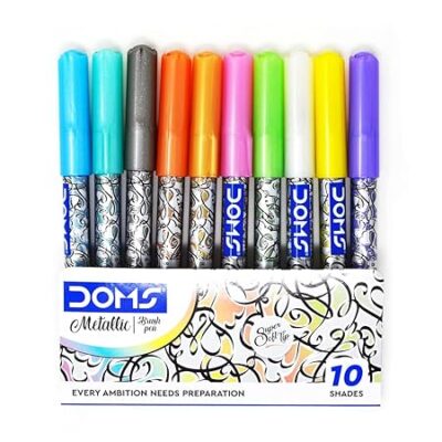 DOMS Metallist Series Metallic Brush Pen (10 Assorted Shade…