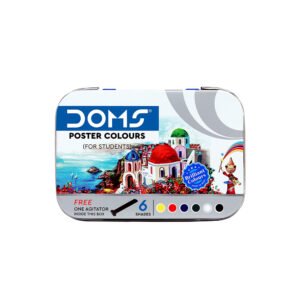 Doms 6 Shades Poster Colours | Rich & Vibrant Colors | Free Agigator Inside For Uniform Mixing | Non-Toxic & Safe For Children | Pack of 1