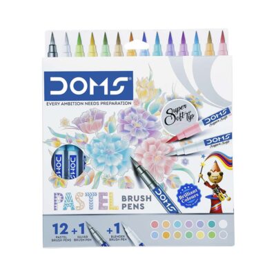 Doms Super Soft Tip Pastel Shades Brush Pen Set | 12 Pastel…