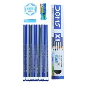 Alternative view of DOMS X1 Xtra Super Dark Pencils Box Pack|Hexagonal Shape For Easy Holding&Comfort|Free Eraser | Scale & Pencil Cap Inside | Dark & Neat Handwriting | Pack Of 10 Pencils | Black