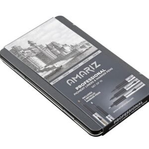 AMARIZ Doms Pigment Fine Point Liner & Marker Set Of 10, Black
