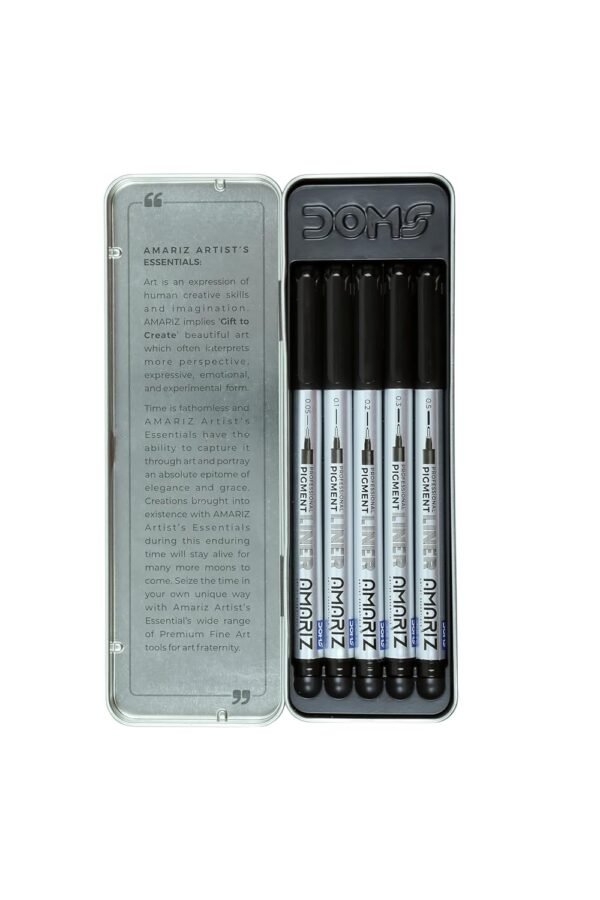 AMARIZ Doms Pigment Fine Point Liner Set Of 5, Black - Image 5