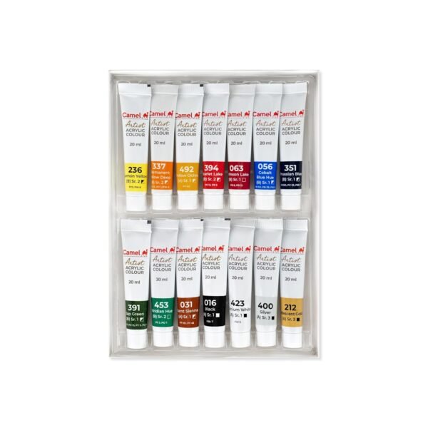 Artist Acrylic Colours 14 Shades x 20ml - Image 4