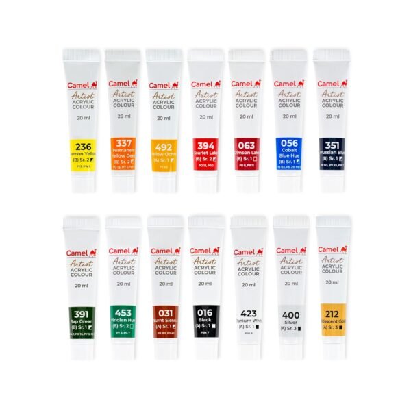Artist Acrylic Colours 14 Shades x 20ml - Image 5