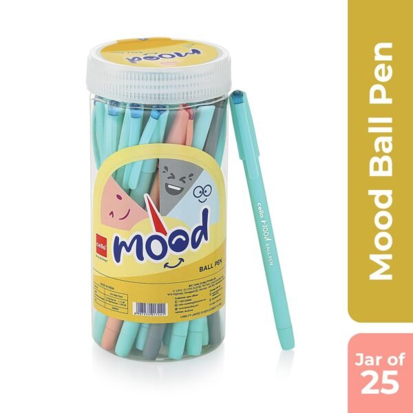 BiC Cello Mood Ball Pen Set | Pack Of 25 Ball Pens | 19 Blue, 4 Black & 2 Red Ink Colour Pens | Smooth Writing Experience | For School And Office Use | Best Pen For Exams - Image 5