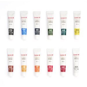 Camel Acrylic Color Box-20Ml Tubes,12 Shades,Multicolour