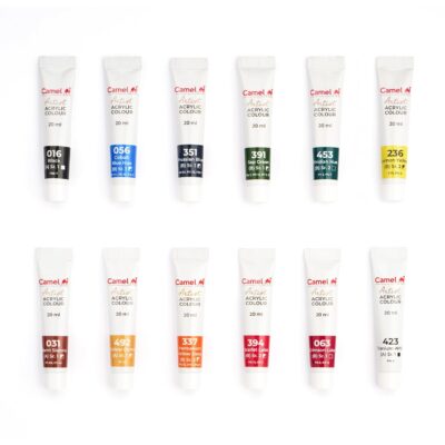 Camel Acrylic Color Box-20Ml Tubes,12 Shades,Multicolour