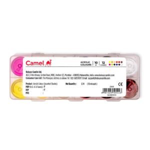Alternative view of Camel Acrylic Ultra Colour – 12 Rich Shades (10ml each) | Multi-Surface DIY Paints | Vibrant & Permanent Colors | Suitable on Canvas, Wood, Fabric, Paper and Ceramics