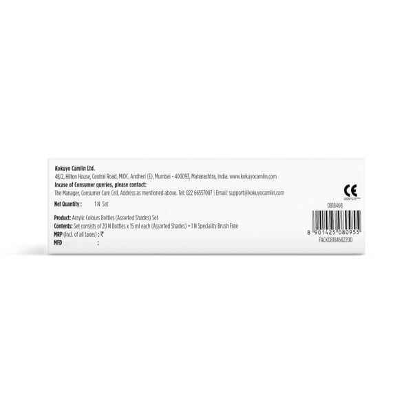 Camel Acrylic Ultra, Pearl and Metallic Colour Set - Pack of 20 shades