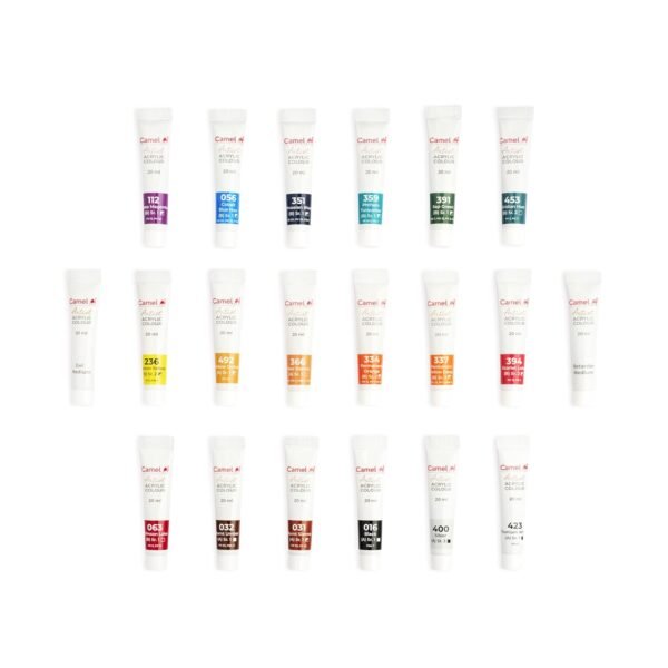 Camel Artist Acrylic colors - 18 Shades, 20ml, Multicolor (811191)