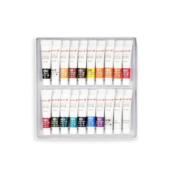 Camel Artist Acrylic colors - 18 Shades, 20ml, Multicolor (811191) - Image 3