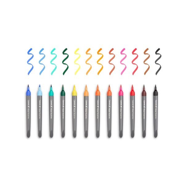 Camel Artist Fine Brush Pen Set - 12 Shades, Assorted - Image 2