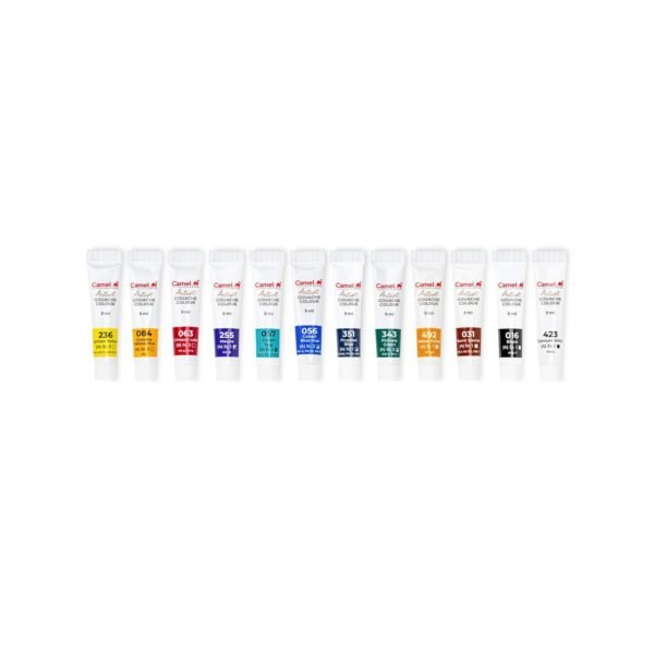 Camel Artist Gouache Colours Assorted Pack of 12 Shades, 9ml Each - Image 2