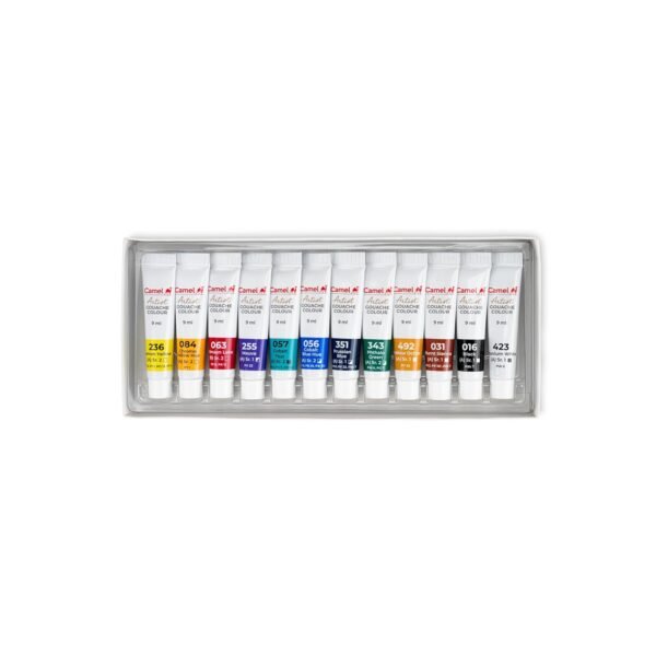 Camel Artist Gouache Colours Assorted Pack of 12 Shades, 9ml Each - Image 4