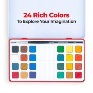 Alternative view of Camel Artist Water Colour Cakes 24 Assorted Shades | Rich Pigments & Vibrant Colors | Ideal for Artists & Hobbyists