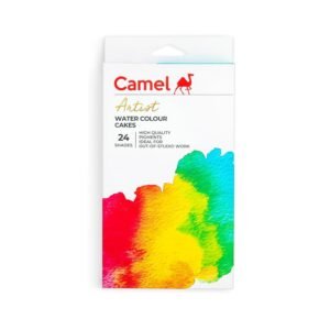 Camel Artist Water Colour Cakes 24 Assorted Shades | Rich Pigments & Vibrant Colors | Ideal for Artists & Hobbyists
