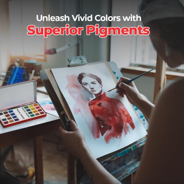 Camel Artist Water Colour Cakes 24 Assorted Shades | Rich Pigments & Vibrant Colors | Ideal for Artists & Hobbyists - Image 5