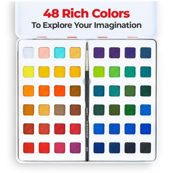 Camel Artist Water Colour Cakes – 48 Assorted Shades | Rich Pigments & Vibrant Colors | Ideal for Artists & Hobbyists - Image 3