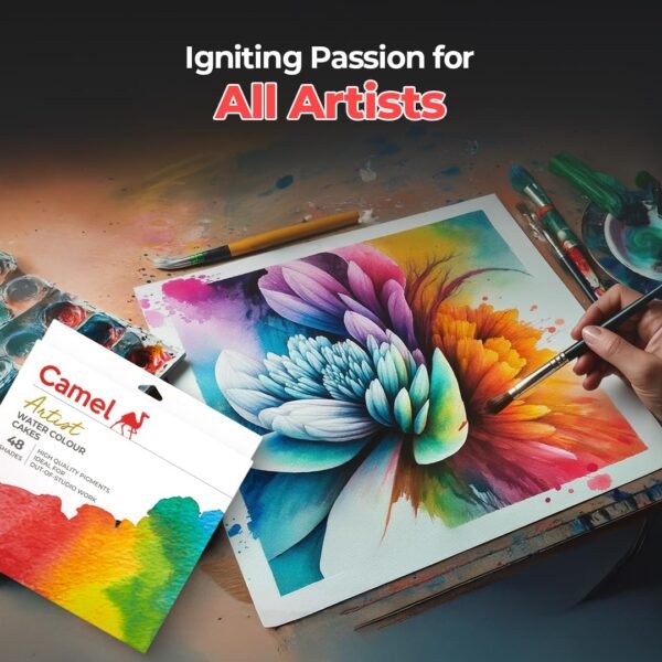 Camel Artist Water Colour Cakes – 48 Assorted Shades | Rich Pigments & Vibrant Colors | Ideal for Artists & Hobbyists - Image 5