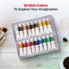 Camel Artist Watercolor Tube - 18 Shades (9ML Each) | Vibrant Pigments for Rich Colors | Quick-Drying & Easy Blending | Perfect for Portraits, Landscapes & Florals | Multisurface Use