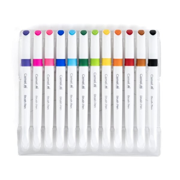 Camel Brush Pen 12 Shades, Bold - Assorted