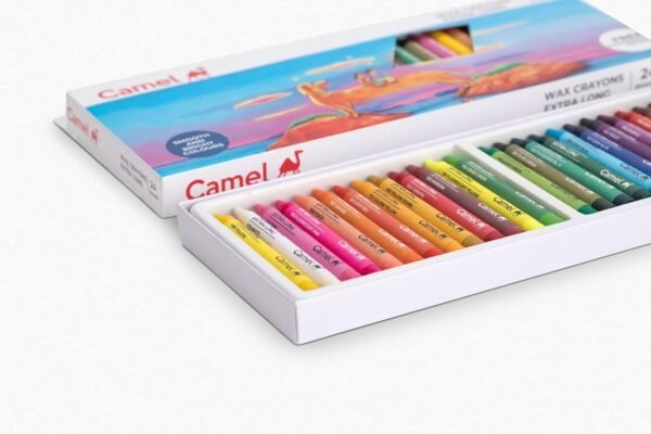 Camel Kokuyo Extra Long Wax Crayons, Gold, Silver, Pack Of 24 Shades - Image 8