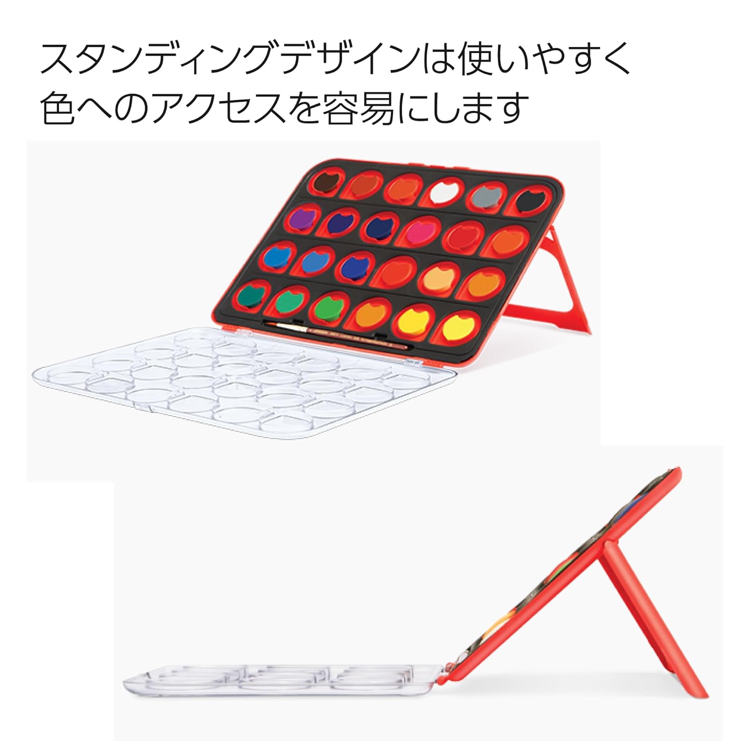 Camel ColorPad Watercolor Cake with Paint Brush | 24 Shade Set | Vibrant Colors | Portable Design for Outdoor Art and Competitions | Ideal for Students - Image 2