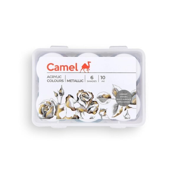 Camel Fabrica Acrylic Metallic Color - 10ml each, 6 Shades - Image 4
