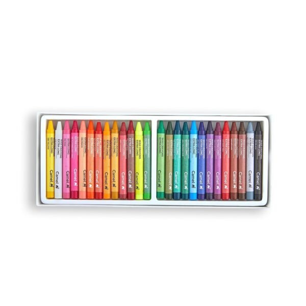 Camel Kokuyo Extra Long Wax Crayons, Gold, Silver, Pack Of 24 Shades - Image 5