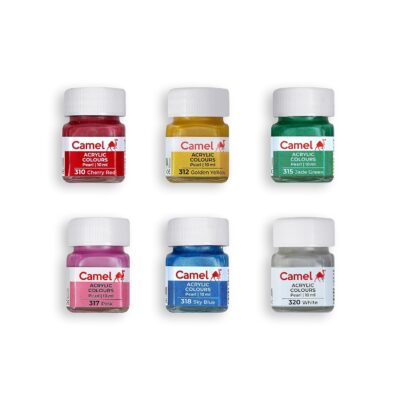 Camel Kokuyo Fabrica Acrylic Pearl Color - 10 ml Each, 6 Sh…