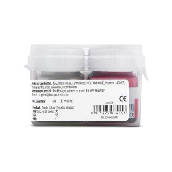 Camel Kokuyo Fabrica Acrylic Pearl Color - 10 ml Each, 6 Shades - Image 2