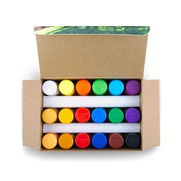 Camel Kokuyo Multicolor Pack Of 18 Shade Bottles 10Ml Each, 1 Palette, 1 Brush - Image 3