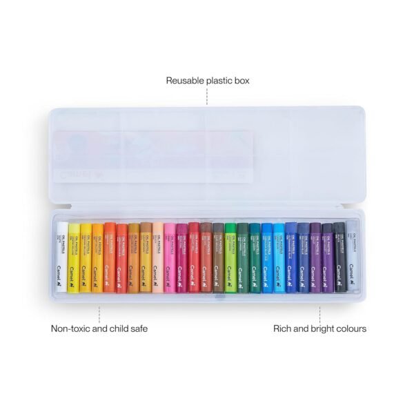 Camel Oil Pastel with Reusable Plastic Box - 25 Shades - Image 5