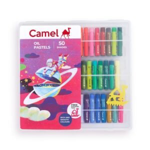 Camel Oil Pastel with Reusable Plastic Box - 50 Shades,Multicolor