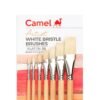 Camel Paint Brush Series 56 - White Bristle Flat, Set of 7