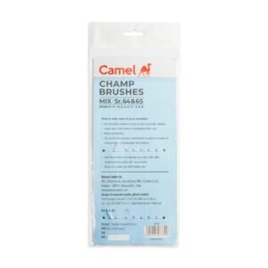 Camel Plastic Champ Brushes Set of 7 | Round & Flat Brushes for Water, Poster & Acrylic Colors | Perfect for Kids, Hobbyists & Artists