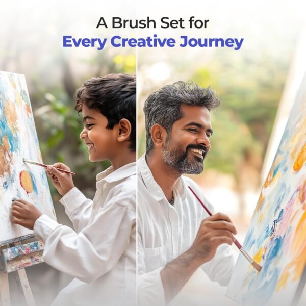 Camel Plastic Champ Brushes Set of 7 | Round & Flat Brushes for Water, Poster & Acrylic Colors | Perfect for Kids, Hobbyists & Artists - Image 4