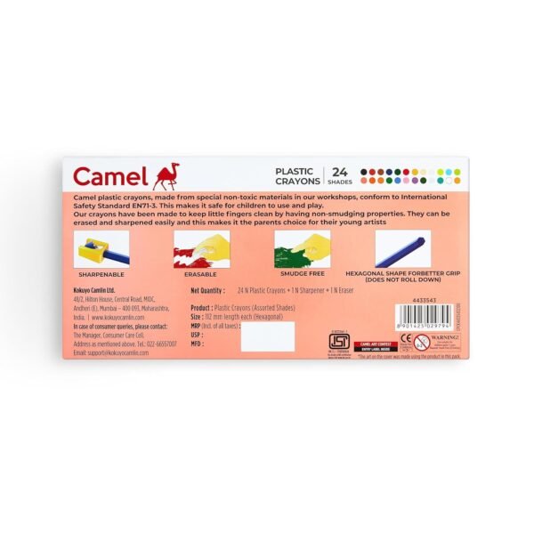 Camel Plastic Crayons - 24 Shades - Image 2