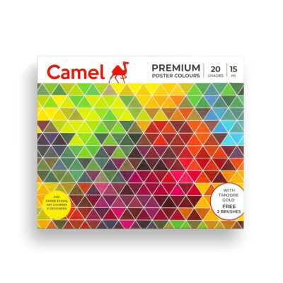 Camel Premium Poster Colour with Brush - 20 Shades (Multico…