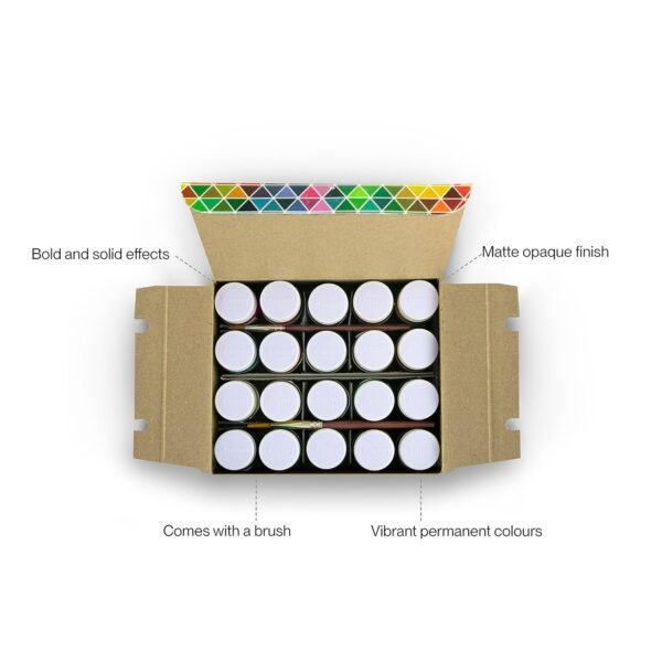 Camel Premium Poster Colour with Brush - 20 Shades (Multicolor) - Image 3