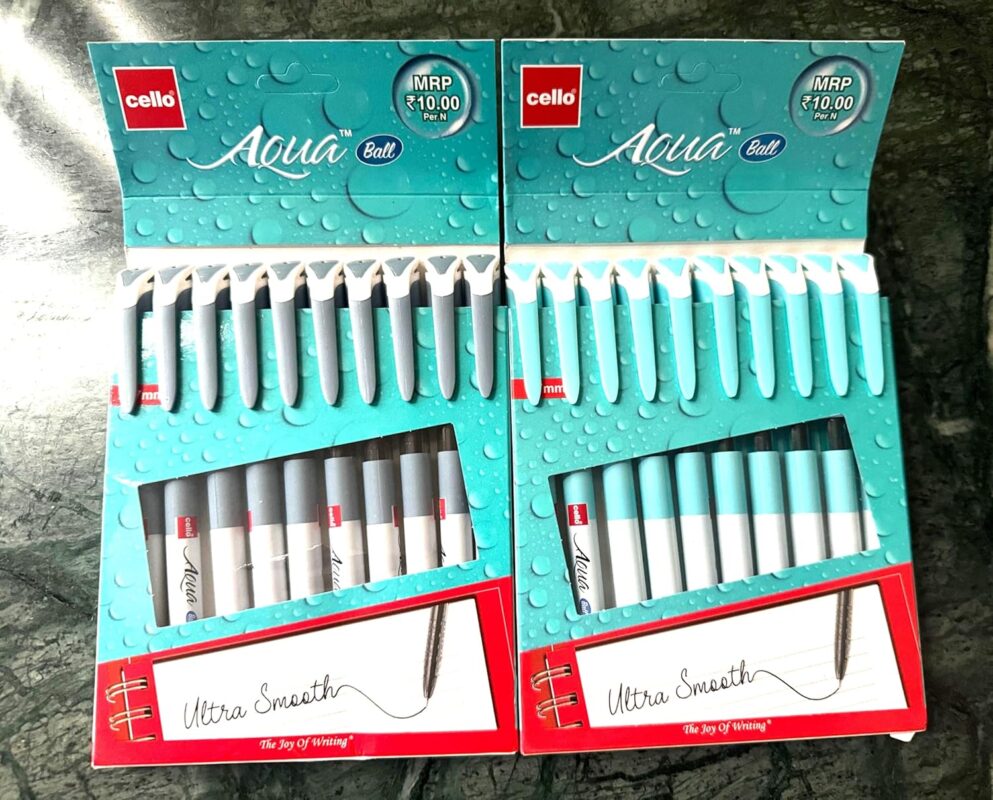 Cello Aqua Ball Pen, Blue and Black Ultra Smooth Writing,