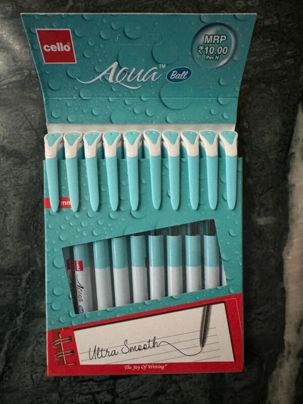 Cello Aqua Ball Pen, Blue & Black Ultra Smooth Writing, - Image 2