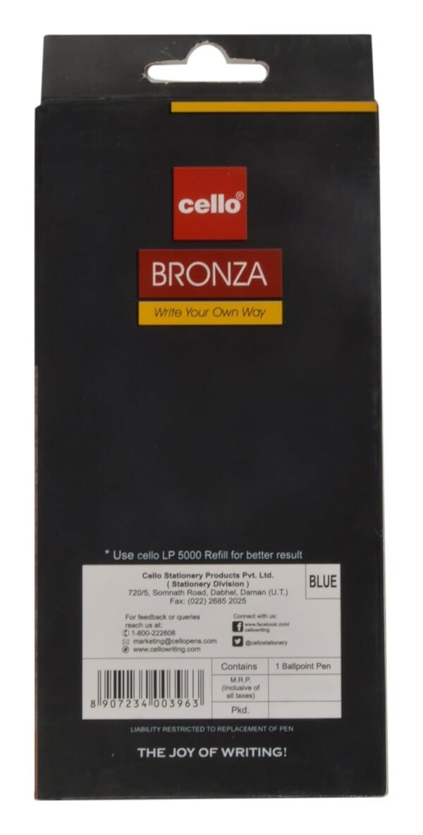Cello Bronza Ballpoint Pen,Pack Of 2,Blue