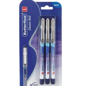 Alternative view of Cello Butterflow Classic Ball Pen Set | Pack of 3 Ball Pens | 3 Blue Ink Colour Pens | Longer and Smoother Writing Experience | For School and Office Use | Best Pen for Exams