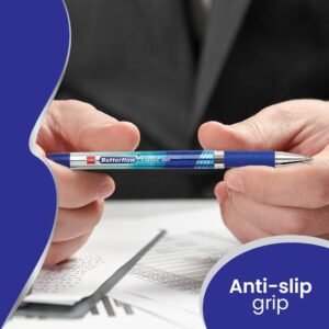 Alternative view of Cello Butterflow Classic Gel Pen Set | Pack of 25 Gel Pens | 25 Blue Ink Colour Pens | Spring Tip | Smooth Writing Experience | For School and Office Use | Best Pen for Exams